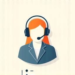 Icône de service client avec un casque et une personne
