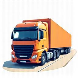 Icône de fret et transport routier avec un grand camion